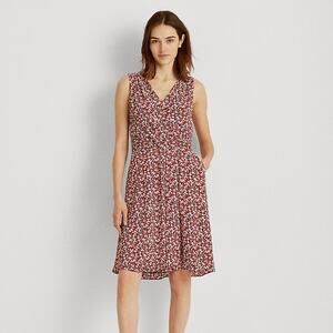 Lauren Ralph Lauren Black Label Floral Crape Sleeveless Dress Size 10